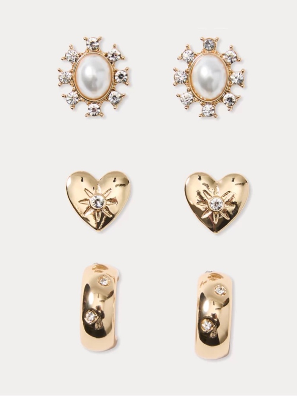 NWT Lilly Pulitzer Gold Spicy Socialite Earring Set of 3 - Picture 2 of 12